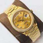 () Gold Rolex Day Date Presidential Diamond-set Watch 36mm 3255 Movement